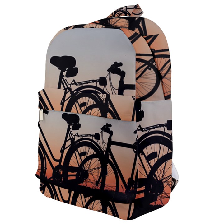 Bicycles Wheel Sunset Love Romance Classic Backpack