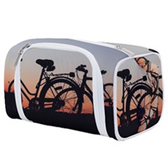 Bicycles Wheel Sunset Love Romance Toiletries Pouch by Amaryn4rt