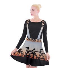 Bicycles Wheel Sunset Love Romance Suspender Skater Skirt by Amaryn4rt