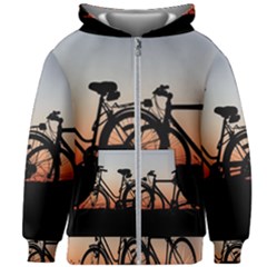 Bicycles Wheel Sunset Love Romance Kids  Zipper Hoodie Without Drawstring