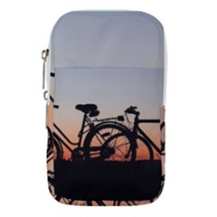 Bicycles Wheel Sunset Love Romance Waist Pouch (large) by Amaryn4rt