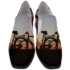 Bicycles Wheel Sunset Love Romance Women Slip On Heel Loafers by Amaryn4rt