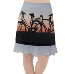 Bicycles Wheel Sunset Love Romance Fishtail Chiffon Skirt by Amaryn4rt