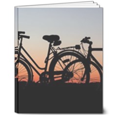 Bicycles Wheel Sunset Love Romance 8  X 10  Hardcover Notebook by Amaryn4rt