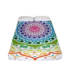 Mandala Pattern Rainbow Pride Fitted Sheet (full/ Double Size) by Vaneshop