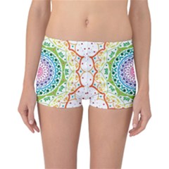 Mandala Pattern Rainbow Pride Reversible Boyleg Bikini Bottoms by Vaneshop