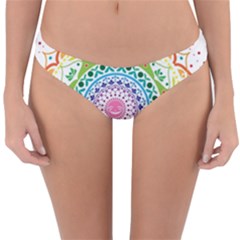 Mandala Pattern Rainbow Pride Reversible Hipster Bikini Bottoms by Vaneshop