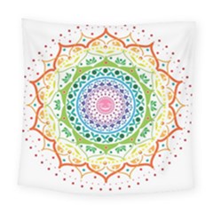 Mandala Pattern Rainbow Pride Square Tapestry (large)