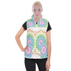 Mandala Pattern Rainbow Pride Women s Button Up Vest