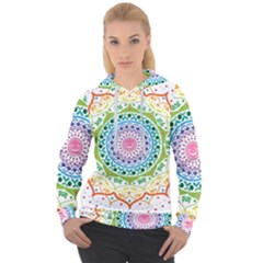 Mandala Pattern Rainbow Pride Women s Overhead Hoodie