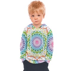 Mandala Pattern Rainbow Pride Kids  Overhead Hoodie by Vaneshop