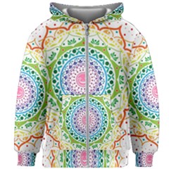 Mandala Pattern Rainbow Pride Kids  Zipper Hoodie Without Drawstring