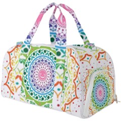 Mandala Pattern Rainbow Pride Burner Gym Duffel Bag by Vaneshop