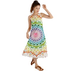 Mandala Pattern Rainbow Pride Summer Maxi Dress by Vaneshop