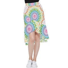 Mandala Pattern Rainbow Pride Frill Hi Low Chiffon Skirt by Vaneshop