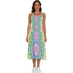 Mandala Pattern Rainbow Pride Sleeveless Shoulder Straps Boho Dress by Vaneshop