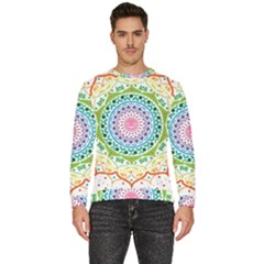 Mandala Pattern Rainbow Pride Men s Fleece Sweatshirt