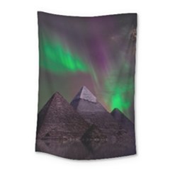 Fantasy Pyramid Mystic Space Aurora Small Tapestry by Grandong