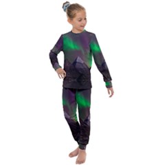 Fantasy Pyramid Mystic Space Aurora Kids  Long Sleeve Set  by Grandong