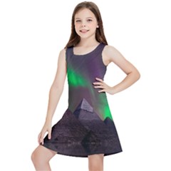 Fantasy Pyramid Mystic Space Aurora Kids  Lightweight Sleeveless Dress