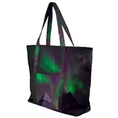 Fantasy Pyramid Mystic Space Aurora Zip Up Canvas Bag by Grandong