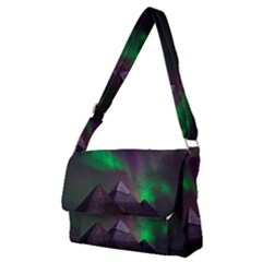 Fantasy Pyramid Mystic Space Aurora Full Print Messenger Bag (m) by Grandong