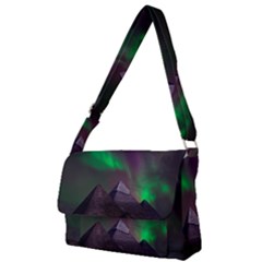 Fantasy Pyramid Mystic Space Aurora Full Print Messenger Bag (l) by Grandong