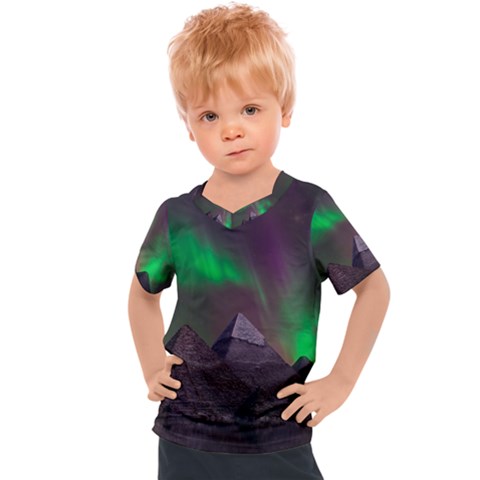 Fantasy Pyramid Mystic Space Aurora Kids  Sports T-shirt by Grandong