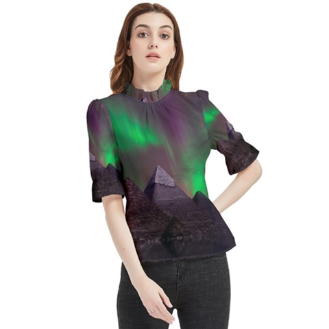 Fantasy Pyramid Mystic Space Aurora Frill Neck Blouse by Grandong