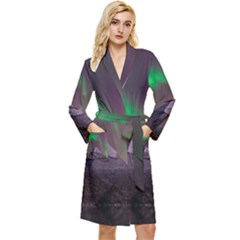 Fantasy Pyramid Mystic Space Aurora Long Sleeve Velvet Robe by Grandong