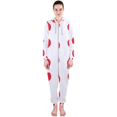 Heart Red Love Valentines Day Hooded Jumpsuit (ladies)