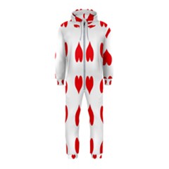 Heart Red Love Valentines Day Hooded Jumpsuit (kids)