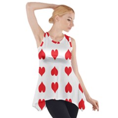 Heart Red Love Valentines Day Side Drop Tank Tunic by Bajindul