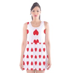 Heart Red Love Valentines Day Scoop Neck Skater Dress by Bajindul