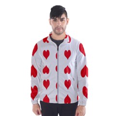 Heart Red Love Valentines Day Men s Windbreaker