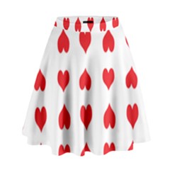 Heart Red Love Valentines Day High Waist Skirt by Bajindul