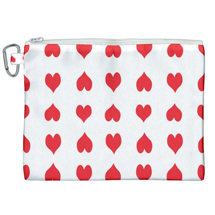 Heart Red Love Valentines Day Canvas Cosmetic Bag (XXL)