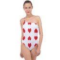 Heart Red Love Valentines Day Classic One Shoulder Swimsuit View1