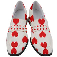 Heart Red Love Valentines Day Women s Chunky Heel Loafers by Bajindul