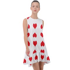 Heart Red Love Valentines Day Frill Swing Dress by Bajindul