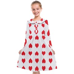 Heart Red Love Valentines Day Kids  Midi Sailor Dress by Bajindul