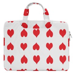 Heart Red Love Valentines Day Macbook Pro 13  Double Pocket Laptop Bag by Bajindul