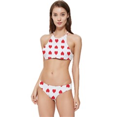 Heart Red Love Valentines Day Banded Triangle Bikini Set by Bajindul