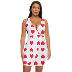 Heart Red Love Valentines Day Draped Bodycon Dress by Bajindul