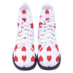 Heart Red Love Valentines Day Men s High-top Canvas Sneakers by Bajindul