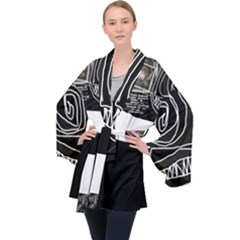 9 Ericksay Long Sleeve Velvet Kimono  by tratney