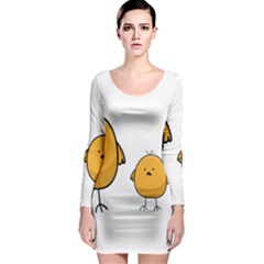 Chick Easter Cute Fun Spring Long Sleeve Bodycon Dress by Ndabl3x