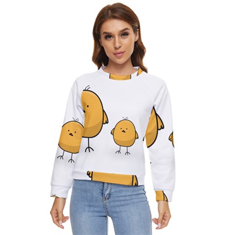 Chick Easter Cute Fun Spring Women s Long Sleeve Raglan T-shirt by Ndabl3x