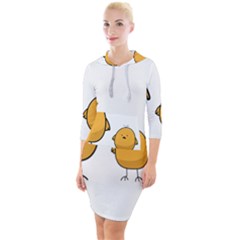 Chick Easter Cute Fun Spring Quarter Sleeve Hood Bodycon Dress by Ndabl3x