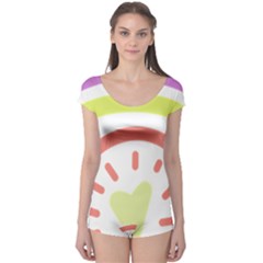 Rainbow Boho Colors Pastel Heart Boyleg Leotard  by Ndabl3x